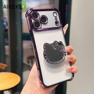 Ốp điện thoại hình gương kim cương lấp lánh Kitty cho Vivo X300S X300 X200S X200 Pro Mini FE X100S X100 Pro Ultra X90 Pro Mạ Vỏ mềm trong suốt