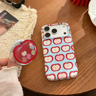 [Sheren] Ốp điện thoại sáng tạo Apple Fun màu đỏ Thích hợp cho i17 16 15 14 13 12 11 pro max Vỏ bảo vệ chống sốc