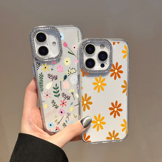 Ốp Điện Thoại Trong Suốt In Hoa Cúc Tím Cho Huawei Pura 70 Pro P30 P40 Pro Mate 30 Mate 40 Mate 50 Mate 60 Mate 70 Pro Vỏ Kim Cương Giả Chống Rơi