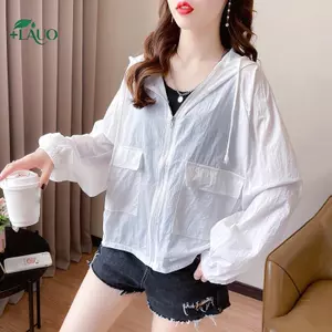 Springevenstar Nữ Có Mũ Trùm Đầu Dây Kéo Sun Jaet UPF40 Plus Nhẹ Rời Phù Hợp Với Áo Bảo Vệ Cho Hoạt Động Ngoài Trời Đô Thị Springevenstar