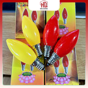 4 Bóng Đèn LED Nến Đỏ Vàng E14 – Đèn Thờ Cúng, Đèn Trang Trí Tiết Kiệm Điện Ánh Sáng Đẹp