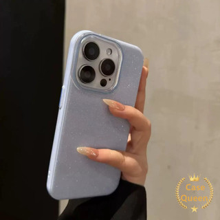Ốp Lưng Cho iPhone 16 17 11 12 14 13 15 Pro Max 7 8 14 Plus XR X XS Max Thời Trang Mới Màu Trơn Hai Lớp Lấp Lánh