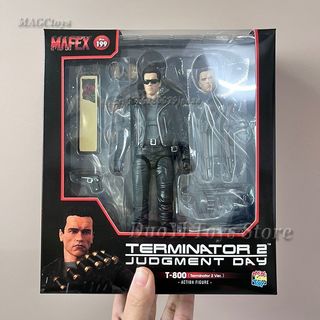 Nội địa Mafex199 Terminator T800 Arnold Schwarzinger Trạm cảnh sát Búp bê di chuyển hoàn toàn mới