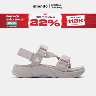 Giày Sandal Nam Nữ Shondo F8 Ver.2 Thời Trang Êm Ái Màu Nâu F8M9595