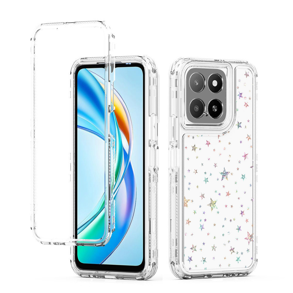 Giấy Laser Acrylic 3 TRONG 1 Làm Dày Trong Suốt Vỏ Điện Thoại Cứng Cho Huawei Honor 90 Lite Magic 6 5 Lite X9B X9A X8A X8B X7B X6B X6A X5B X40 4G 5G Bốn Góc Chống Sốc