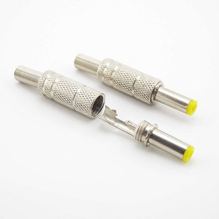14mm Bạc Kim Loại 5.5x2.1mm 5.5x2.5mm DC Điện Nam Cắm Jack Adapter Hàn Đầu Vàng DC Nguồn 5.5 2.1 17VN1