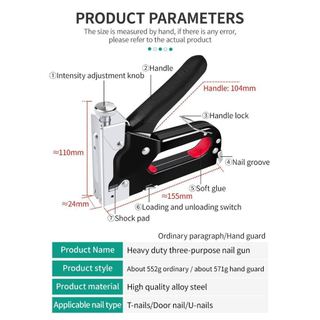 Tặng kèm 600 hoặc 800 đinh，Súng bắn ghim đa năng, Kìm bắn đinh ghim cầm tay 3 trong 1 có tăng lực,cỡ 4-14 mm