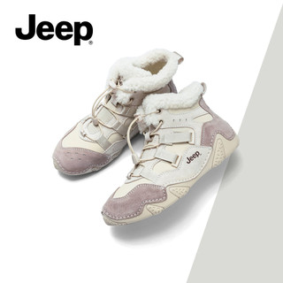 JEEP Giày Bốt Tổng Thể Nữ Mùa Đông Thể Thao Ngoài Trời Áo Lông Cừu Ấm Áp Thoải Mái Giày Bốt Tuyết Giày Bốt Ngắn