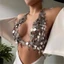 Unstop * Nhiều Lớp Sequins Bodice Áo Vest Nữ Ánh Sáng Thời Trang Chất Liệu Acrylic Thoải Mái Thoáng Khí