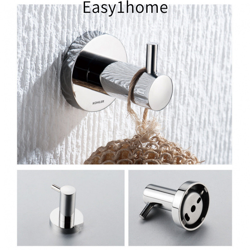 Kohler Phòng tắm cổ điển Thiết bị vệ sinh Kohler304Móc treo quần áo bằng thép không gỉ, móc treo tường đơn, móc treo áo