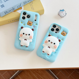 Dành Cho iPhone 17 Pro Max 16 Pro Max 16 15 14 Plus 12 13 14 15 Pro Max Phim Hoạt Hình Vui Nhộn Gấu Nagano Kính Thiên Văn Giá Đỡ Ốp Lưng Silicon Mềm Giá Đỡ