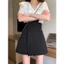 2024 Quần Short Chữ A Eo Cao Thiết Kế Sense Hakama Thời Trang Ôm Hơn Nhìn Đen Rộng Quần Thường Ngày 5.12