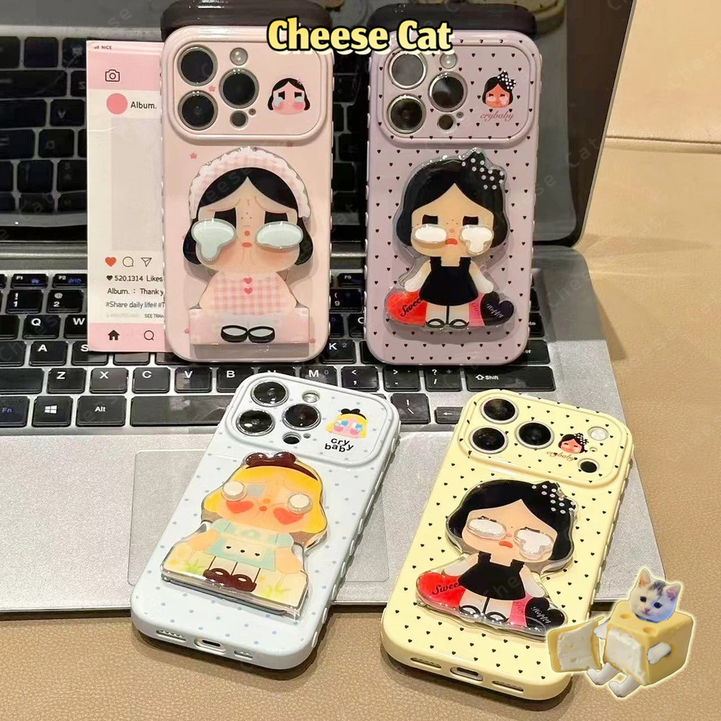 Gương trang điểm kiêm giá đỡ điện thoại Hình trái tim ở bên hông ốp điện thoại cho iPhone 11 12 13 14 15 16 17 Pro Max