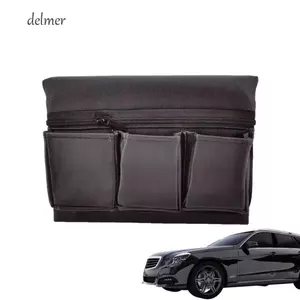 Túi treo tay vịn cửa sổ ô tô DELMER, Tấm lót tay cửa sổ ghế ô tô chống nước đa năng, bằng da 3 màu thoải mái 3 ngăn Hộp lưu trữ nội thất ô tô Xe tải