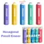 ITRUMPET 5 Cái / bộ Bút Chì Cao Su, Hai Đầu Nhiều Màu Bút Chì Tẩy, Quà Tặng Di Động Lục Giác Loại Bút Tẩy Sinh Viên Văn Phòng Phẩm
