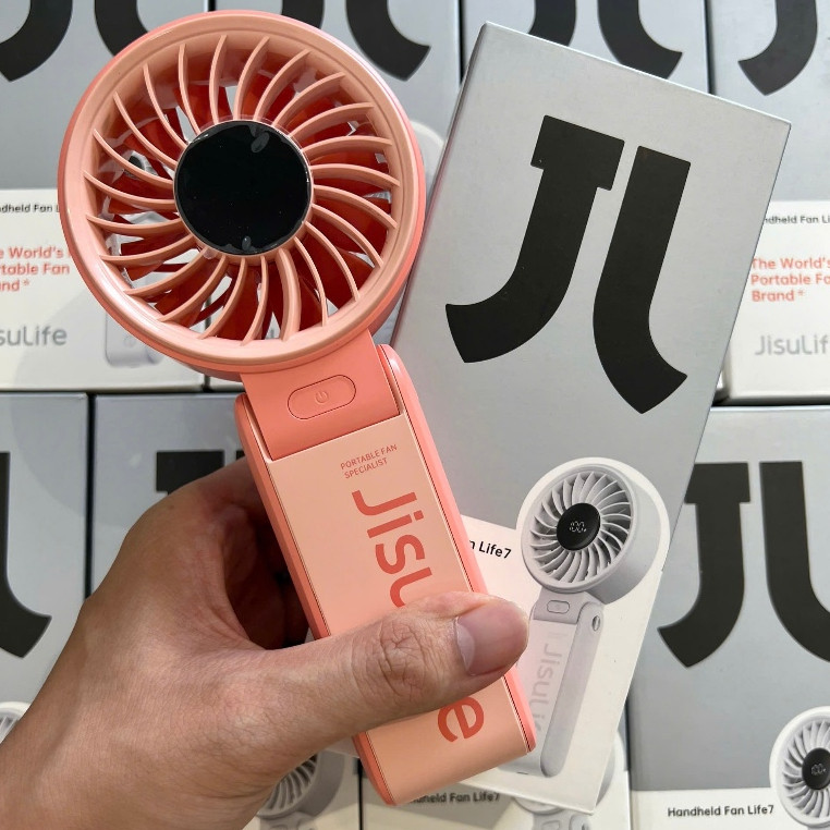 Quạt Tích Điện Cầm tay mini JISULIFE 7 3600/5000 mAh | 5 Cấp Độ Gió sử dụng lên đến 12H | BH 12 THÁNG