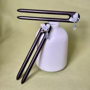 WHX-New Trung Quốc Bướm Kẹp Tóc Mun Kẹp Tóc Cổ Cuộn Tóc Mũ Đội Đầu Sườn Xám Hanfu Kẹp Tóc Tua Rua Pha Lê Kẹp Tóc