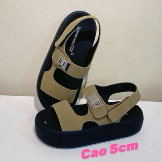 Sandal Nữ IGU đế cao 5cm và 2cm da mềm nhẹ chân hàng may sẵn quai ngang có khoen gương xinh xắn dễ phối đồ