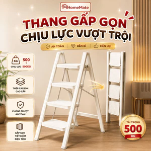 Thang Gấp Gọn Thông Minh HomeMate – Thang Nhôm/Thép Carbon 2–4 Tầng Chịu Tải 150kg An Toàn Cho Gia Đình