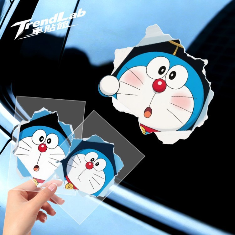 Nhãn Dán Xe Hơi Doremon Cửa Sổ Phía Sau Kính Trang Trí Xe Máy Điện Thân Trầy Xước Khối Lỗ Sáng Tạo Nhãn Dán Xe Hơi