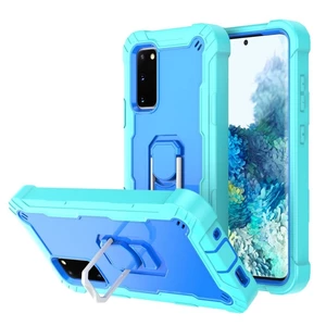 Sẵn sàng giao hàng Dành cho Samsung Galaxy S20 FE / FE 5G PC + Vỏ bảo vệ chống sốc 3 lớp bằng cao su có giá đỡ xoay (Tím)
