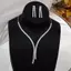 PNPIA- 2 Cái Đơn Giản Hình Học Zircon Nelace Bộ Bông Tai Nữ Cưới Cô Dâu Bộ Trang Sức Phụ Kiện Quà Tặng