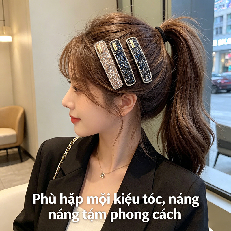 Kẹp Tóc Chữ A đính đá Lấp Lánh, Phụ Kiện Tóc Phong Cách Sang Trọng, Nhiều Màu