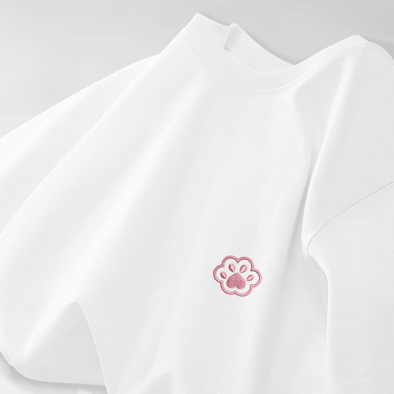 （Giao hàng 24h）Angela Áo Thun THÊU, Áo Phông Thêu Chất Cotton Thoáng Mát Form Rộng Tay Lỡ Cho Nam Nữ Phong Cách Unisex