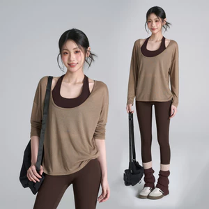 Áo dài tay tập Yoga Quần áo thể hình Pilates khô nhanh khô dành cho nữ