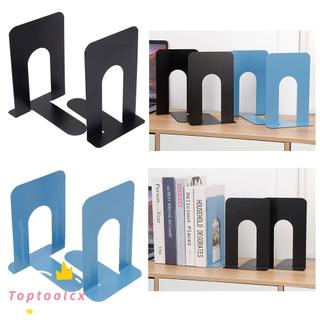 TOPTOOLCX 1 / 2 CÁI Bookends, Giá đỡ sách chống trượt hình chữ L, Nút chặn sách kim loại dày bền bỉ hỗ trợ tại nhà