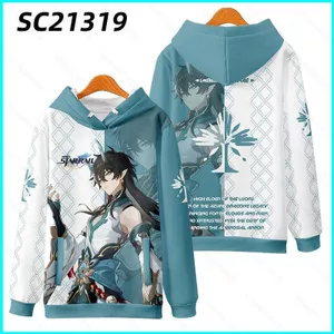 SY3 Honkai: Star Rail Anime Áo Dài Tay Unisex Cosplay Dan Heng Imbitor Lunae 3D Chui Đầu Top Casaul Thời Trang