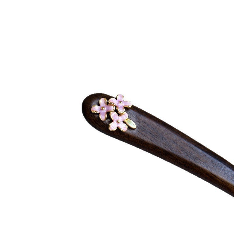 [Quế Tím] Kẹp Tóc Osmanthus Đơn Giản 13cm Lá Lớn Gỗ Đàn Hương Đỏ Cổ Điển Trung Quốc Mũ Bun