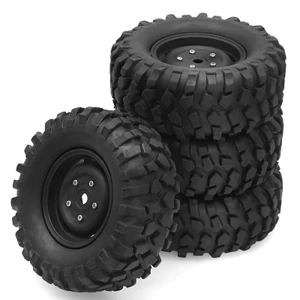 Bộ 4 Lốp & Vành Bánh Xích RC 95mm 1.9 Inch Cho SCX10 D90 TRX4 - 95mm Đường Cao Su Mềm Có Chốt Sâu Lục Giác 12mm - Không Liên Kết