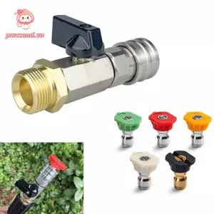 Van bi máy rửa áp lực PWSEND, Bộ máy rửa áp suất cao chống rò rỉ kết nối nhanh 1 / 4 ", Bộ chuyển đổi M22-14 / 15MM bằng thép không gỉ Bật công tắc cho máy rửa áp suất