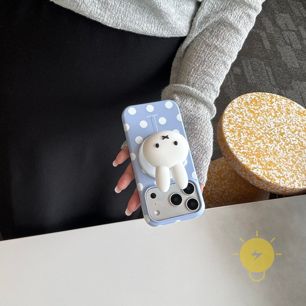 Phone Case For iPhone 17 Pro Max 16 15 PC Magnetic Polka Dot Hard Polka Dot Aesthetic Korean Cute