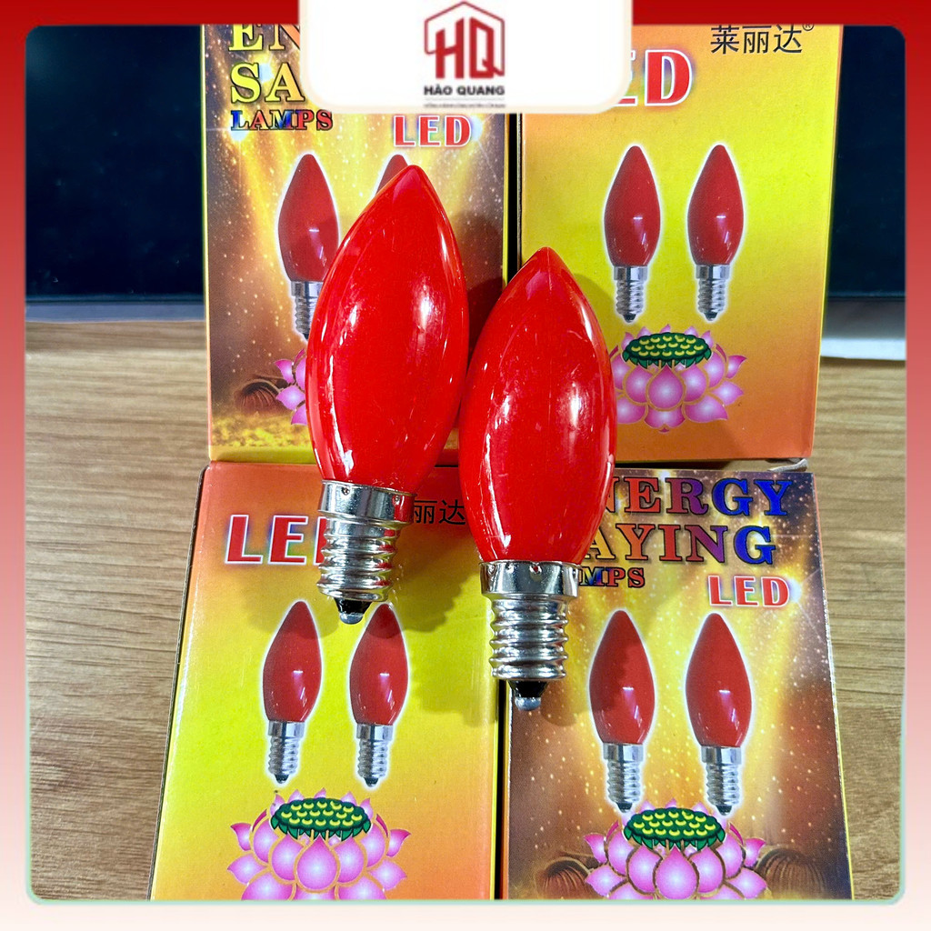 4 Bóng Đèn LED Nến Đỏ Vàng E14 – Đèn Thờ Cúng, Đèn Trang Trí Tiết Kiệm Điện Ánh Sáng Đẹp