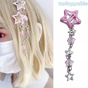 Unstop * Y2K Phong Cách Ngôi Sao Viền Kẹp Tóc Kim Loại Kẹp Tóc Phụ Kiện Trang Sức Mát Barrettes
