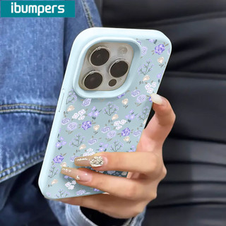Ibumpers Ốp Điện Thoại Đẹp Màu Vàng Tím Họa Tiết Hoa Silicon Mềm Chống Sốc Cho iPhone 11 12 13 14 15 16 17 Pro Max IP Plus