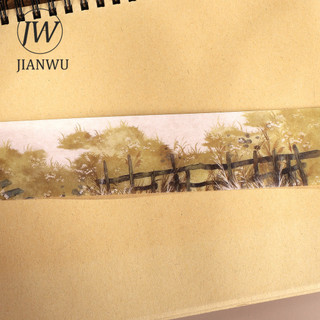 JIANWU 40mm * 200cm Vintage Thu Đông Đồng Cỏ Phong Cảnh Chất Liệu Cắt Băng Thêu Sò PET Sáng Tạo DIY Tạp Chí Văn Phòng Phẩm