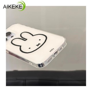 Vỏ Bunny Line Màu Đen Phong Cách Hàn Quốc Cho Redmi Note 15 14 14S 13 12 Turbo 12S 11 Pro Plus Speed SE 11S 10 9 Pro Max 10S 9S 9T 5G 4G Vỏ Thỏ Dễ Thương Vỏ Điện Thoại Chống Sốc Đơn Giản