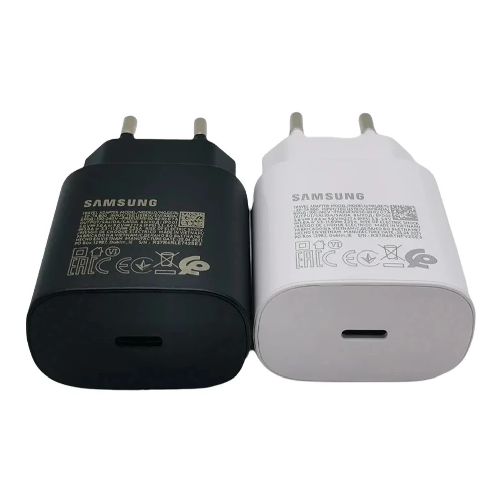 EU Cắm Samsung M56 A56 A36 A26 5G 25w Sạc Siêu Nhanh Sạc Cho Galaxy Tab S8 S9 S10 + A25 A15 A35 F55 F16 S23 S21