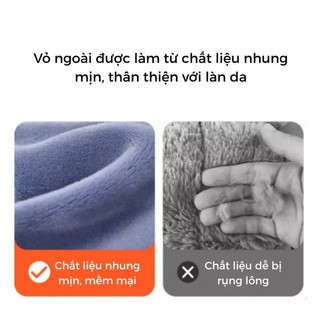 Gối Sưởi Cổ Vai Gáy Lux Home Chất Liệu Nhung Mịn, Túi Chườm Nóng Hình Chữ U Giúp Thư Giãn, Giữ Ấm