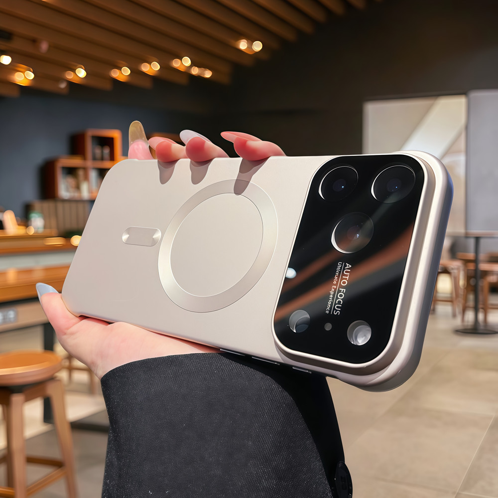 Ốp điện thoại từ tính cửa sổ lớn không viền cho IPhone 17 Pro Max 13 14 15 16 Pro Max Vỏ có Camera Bảo vệ toàn diện Vỏ chống sốc Vỏ cứng Vỏ bảo vệ điện thoại