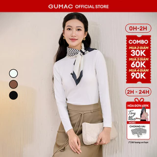 Áo thun nữ GUMAC giữ nhiệt cổ tròn tay dài ôm eo thun lạnh mềm mịn co giãn  ATF11020