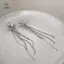 Thời trang sáng bóng Zircon Moon Star Long sel Kẹp tai xuyên khuyên tai Thiết kế hợp thời trang Vòng đeo tai nữ sang trọng Trang sức dự tiệc [Mina]