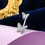 Nhẫn đính đá hai đầu bằng thép không gỉ Zircon xỏ khuyên bụng giả Trang sức cơ thể cho đồ trang trí nữ [Mina]