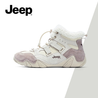 JEEP Giày Bốt Tổng Thể Nữ Mùa Đông Thể Thao Ngoài Trời Áo Lông Cừu Ấm Áp Thoải Mái Giày Bốt Tuyết Giày Bốt Ngắn