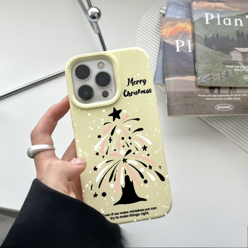 Ốp Điện Thoại Cây Giáng Sinh Pháo Hoa Cho Vivo Y78 Y78 + Y78m Y78t Y77t Y75 Y75s Y72 Y52 Y52s t1 Y52t Y55 Y55s Nhiều Màu Sắc Dopamine Vỏ Đơn Giản Hoạt Hình Chống Sốc Mặt Sau Mềm