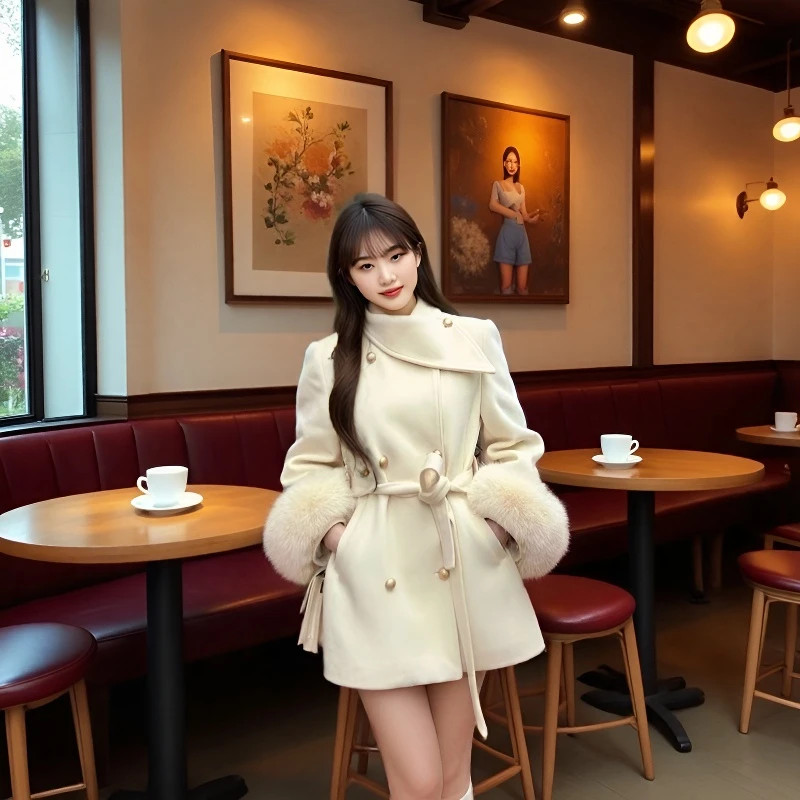 Áo khoác mùa đông nữ phong cách Hàn Quốc mới dáng rộng Tính khí mỏng