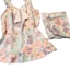 Quần Short Sling Có Miếng Lót Ngực Bộ Đồ Ngủ Nữ Rời Nơ Dễ Thương Hoa Bé Gái Dệt Bong Bóng Cotton Phù Hợp Với 5.12
